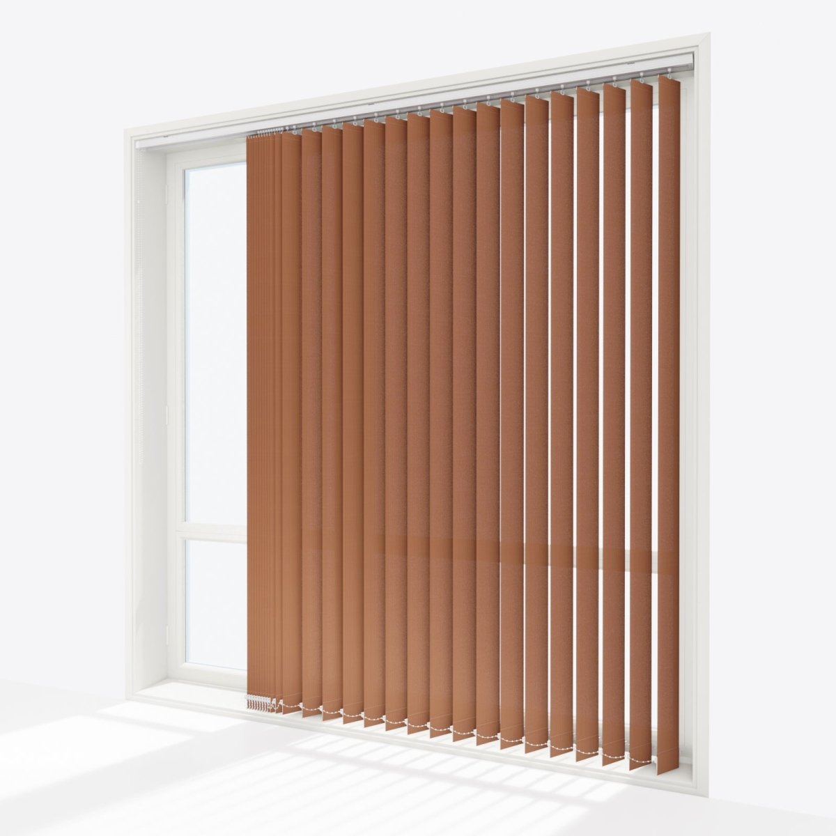 Pencil Stripe Bran Vertical Blinds Replacement Slats - Zen Shades