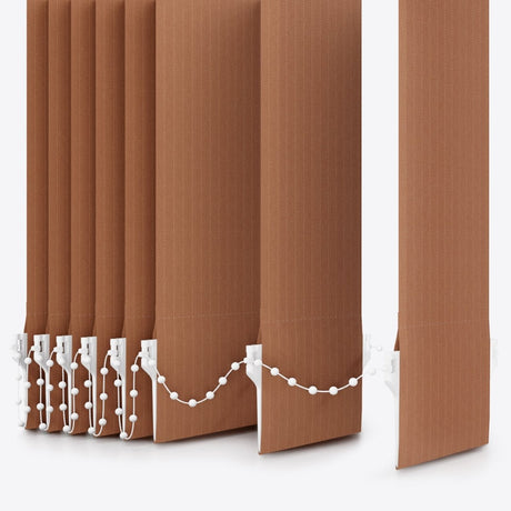 Pencil Stripe Bran Vertical Blinds Replacement Slats - Zen Shades