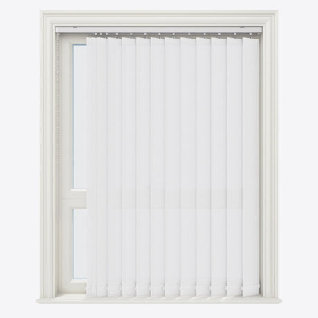 Pencil Stripe Brilliant White Vertical Blinds - Zen Shades