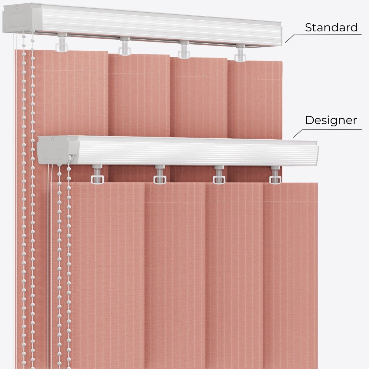 Pencil Stripe Canyon Clay Vertical Blinds - Zen Shades