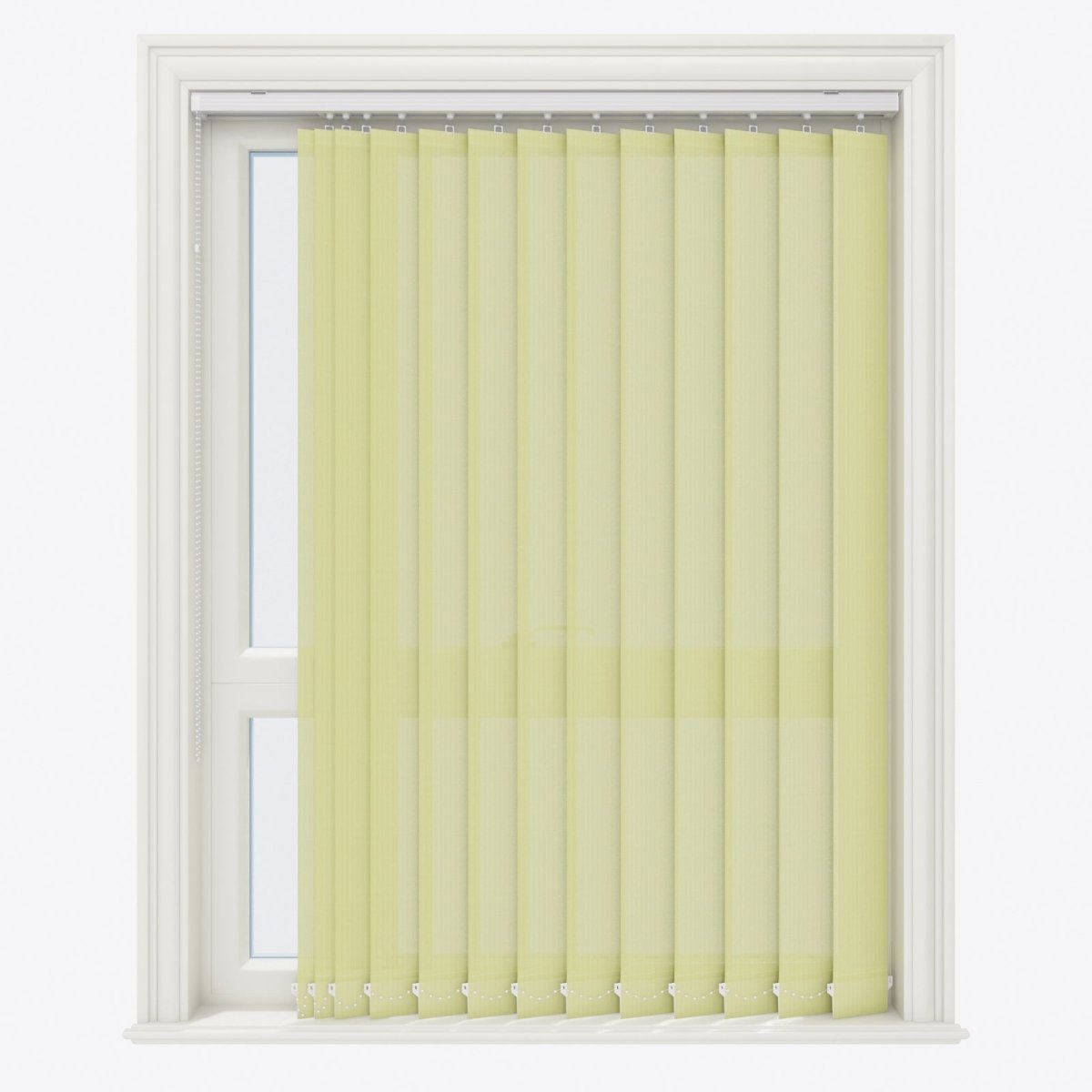 Pencil Stripe Celery Green Vertical Blinds - Zen Shades