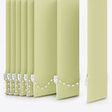 Pencil Stripe Celery Green Vertical Blinds - Zen Shades