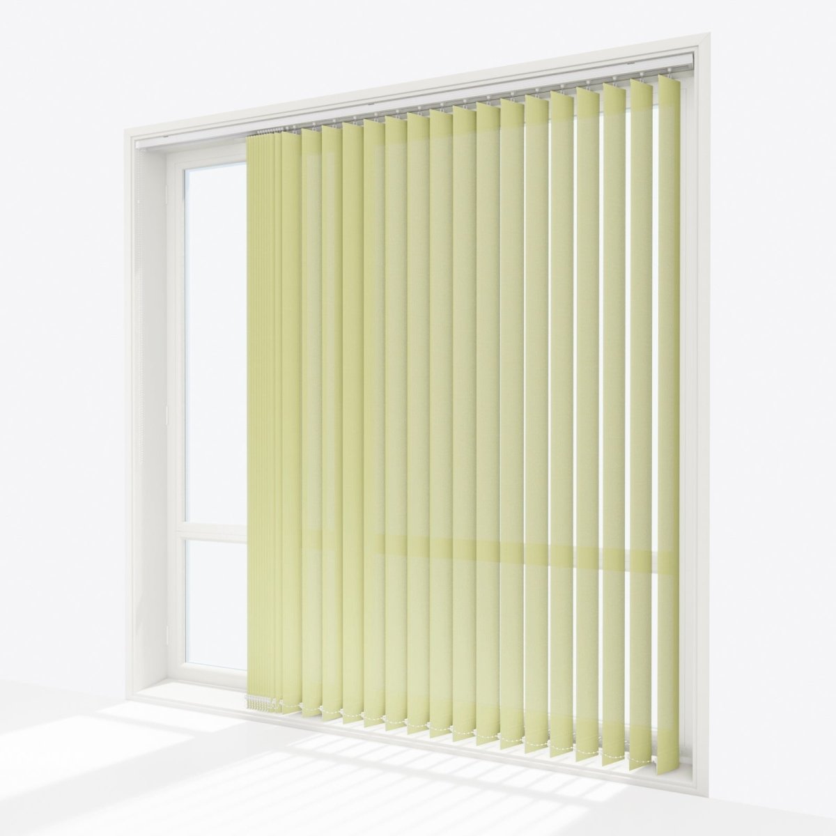 Pencil Stripe Celery Green Vertical Blinds - Zen Shades