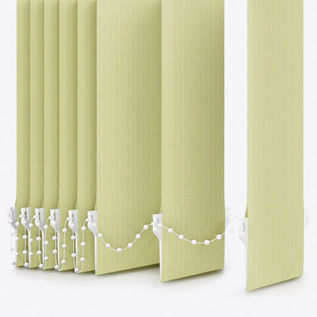 Pencil Stripe Celery Green Vertical Blinds Replacement Slats - Zen Shades