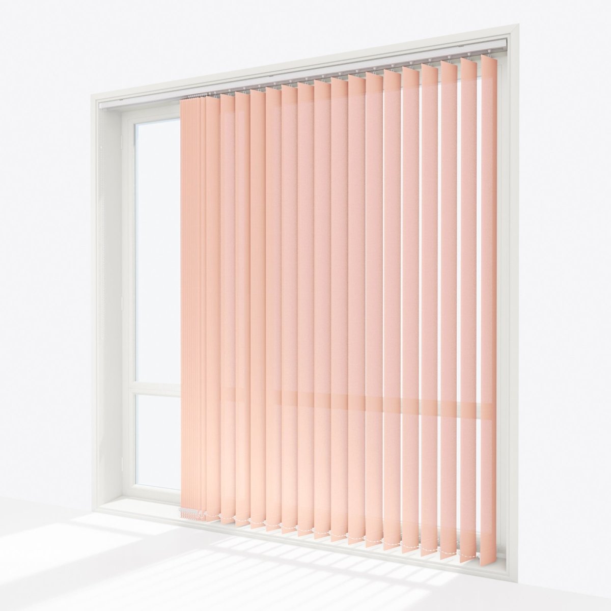 Pencil Stripe Coral Pink Vertical Blinds - Zen Shades