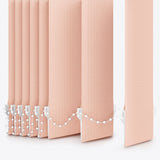 Pencil Stripe Coral Pink Vertical Blinds - Zen Shades