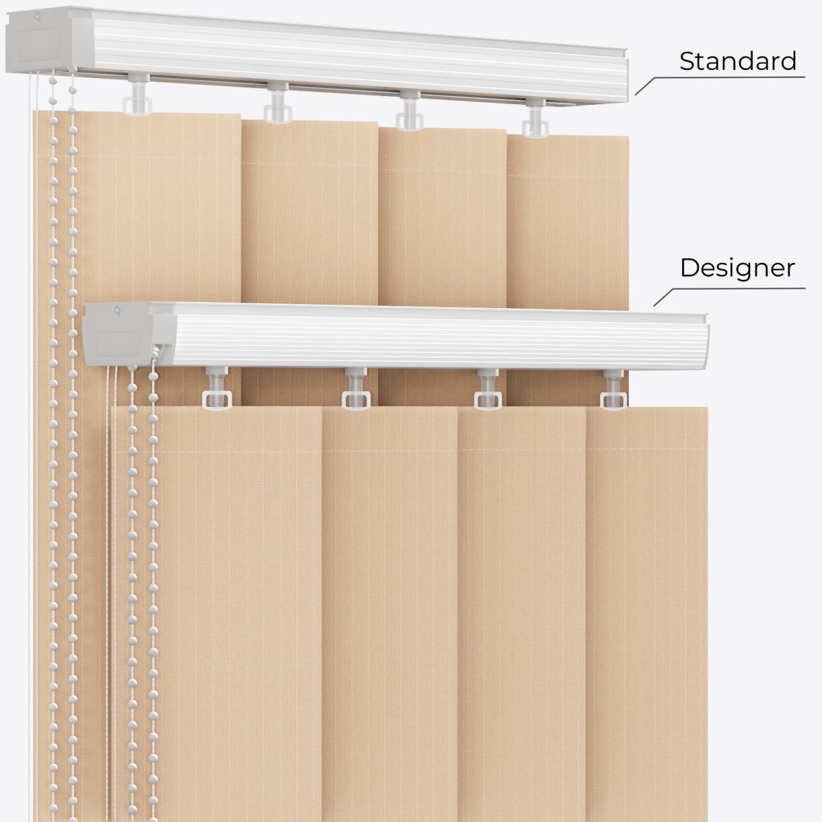 Pencil Stripe Croissant Vertical Blinds - Zen Shades