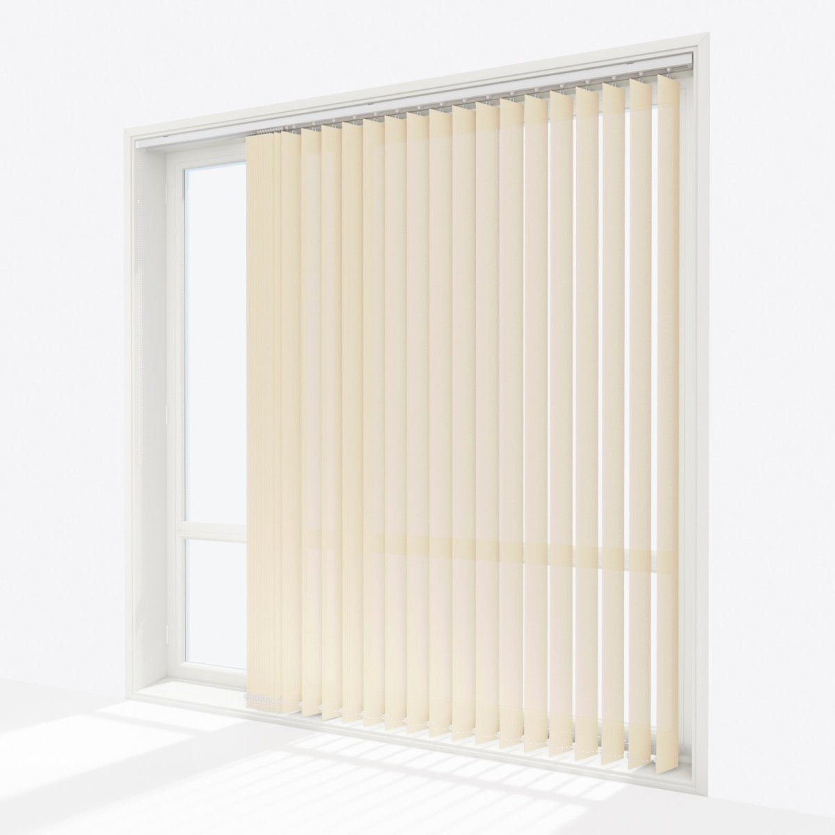 Pencil Stripe Gray Sand Vertical Blinds - Zen Shades