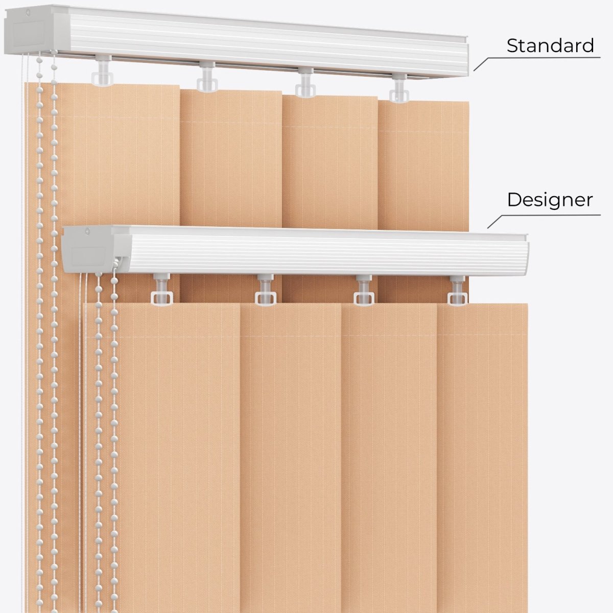 Pencil Stripe Peach Yellow Vertical Blinds - Zen Shades