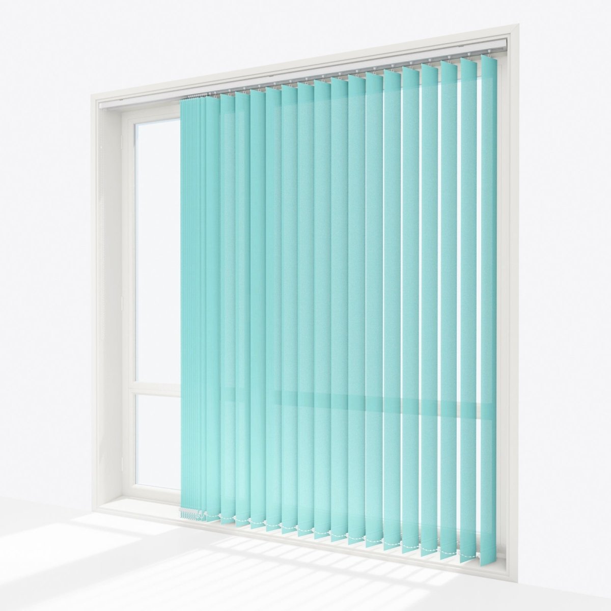 Pencil Stripe Pool Blue Vertical Blinds - Zen Shades