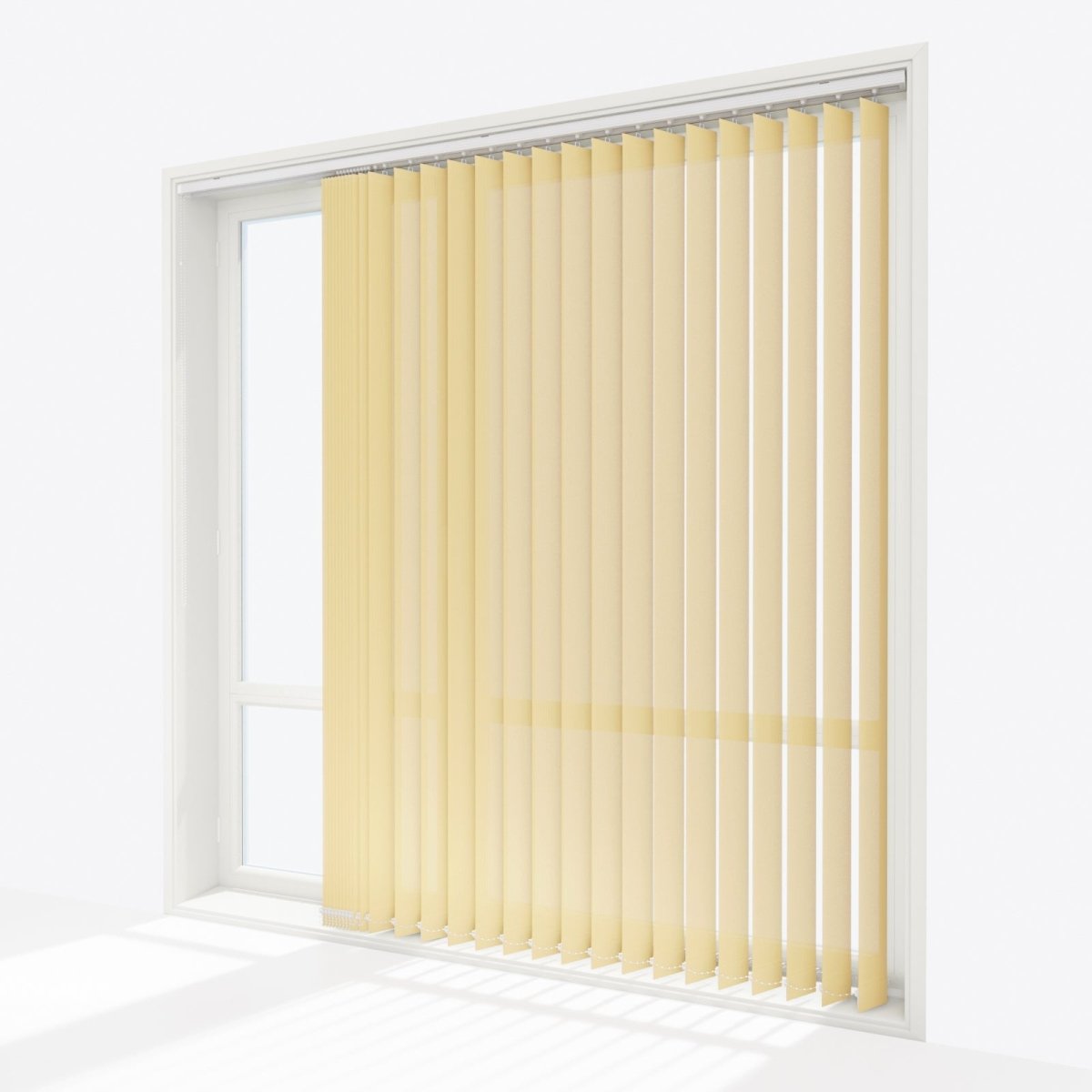 Pencil Stripe Puff Pastry Yellow Vertical Blinds - Zen Shades