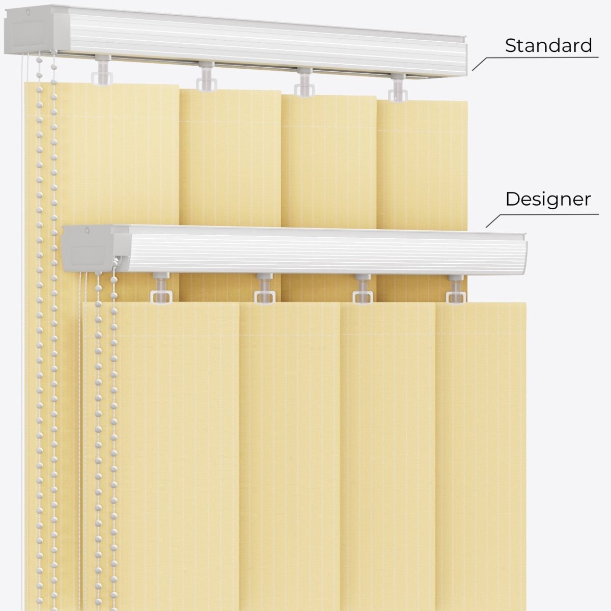 Pencil Stripe Puff Pastry Yellow Vertical Blinds - Zen Shades