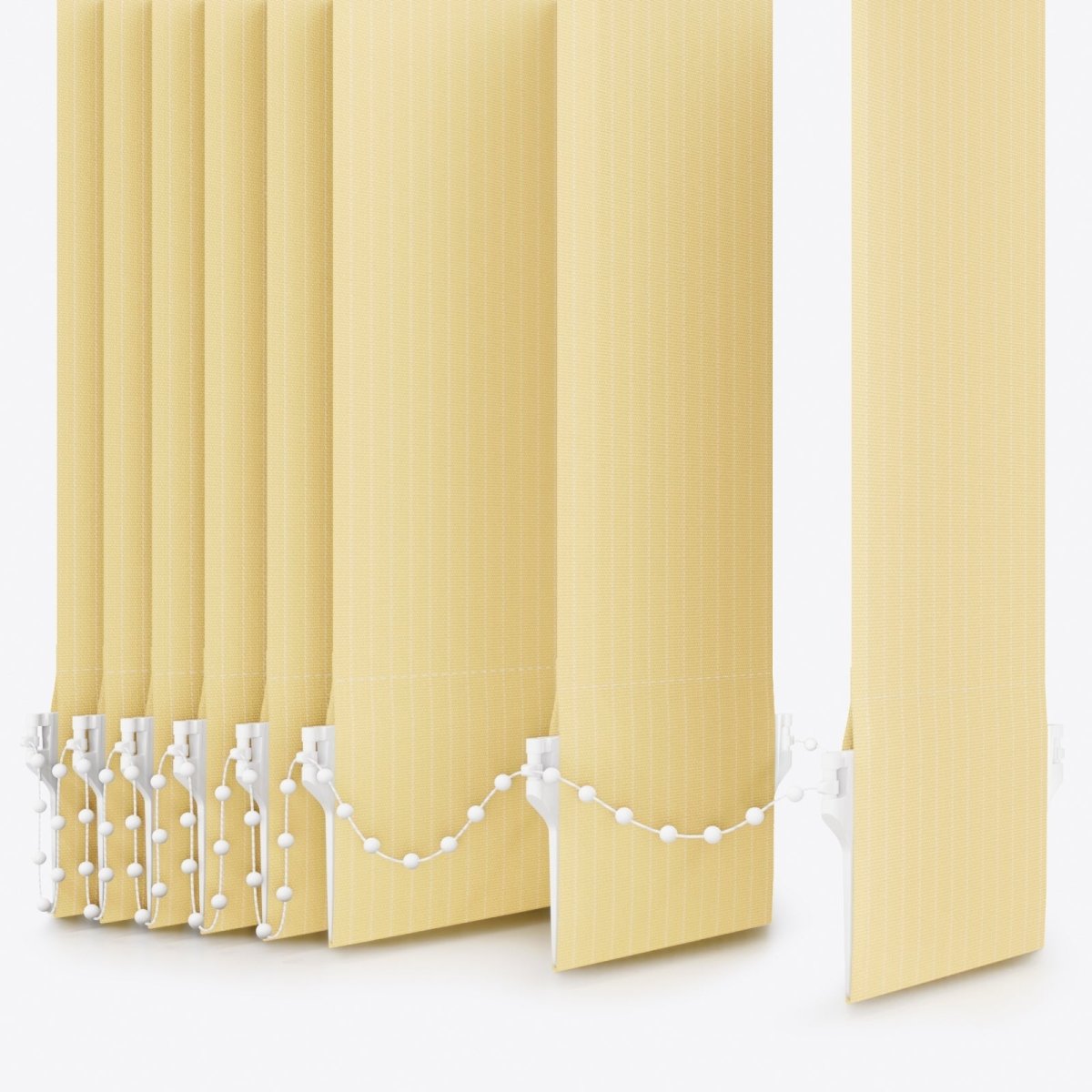 Pencil Stripe Puff Pastry Yellow Vertical Blinds - Zen Shades