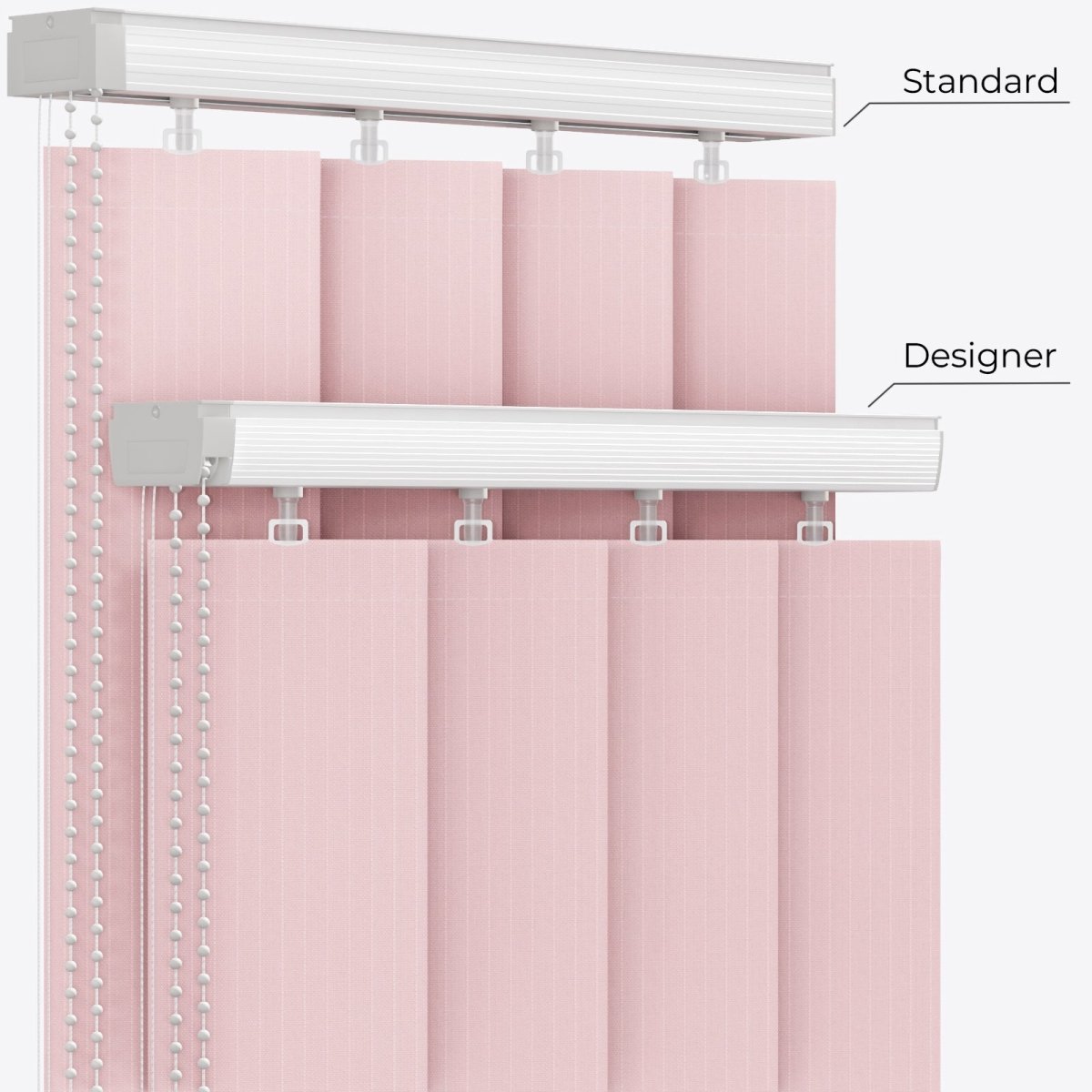 Pencil Stripe Shrub Rose Vertical Blinds - Zen Shades