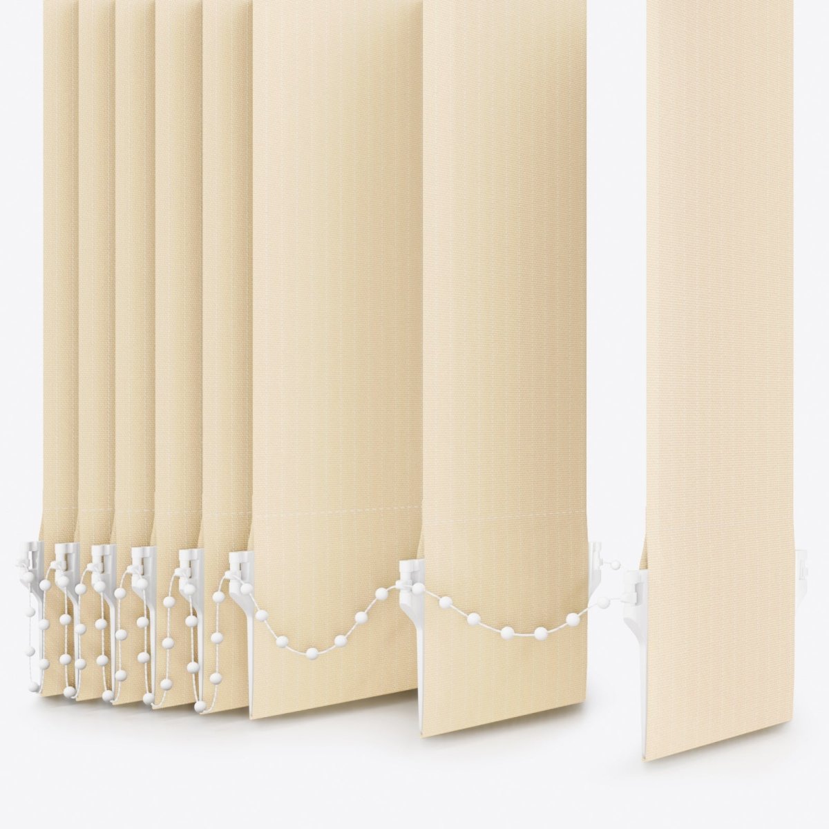 Pencil Stripe White Smoke Vertical Blinds - Zen Shades