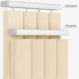 Pencil Stripe White Smoke Vertical Blinds - Zen Shades