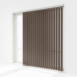 Pristine Mocha Black Blackout Vertical Blinds - Zen Shades