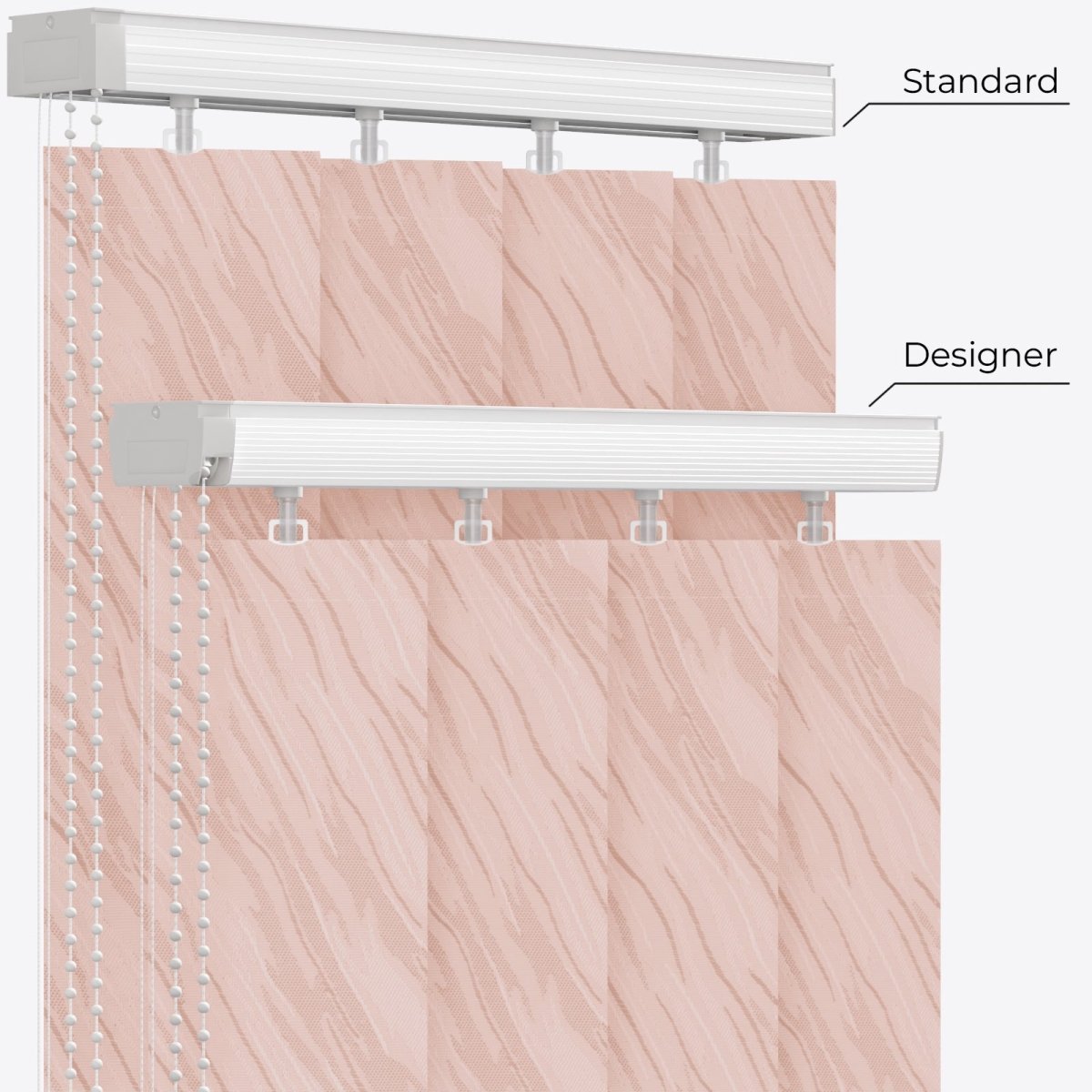 Ray Sepia Rose Vertical Blinds - Zen Shades