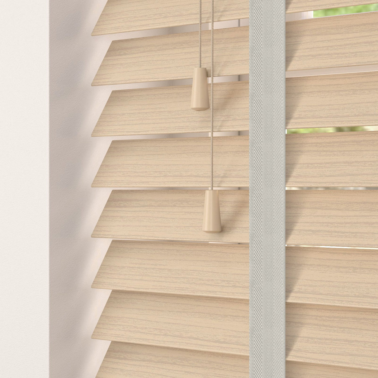 Scandi Oak Faux Wood Blinds With Tapes - Zen Shades