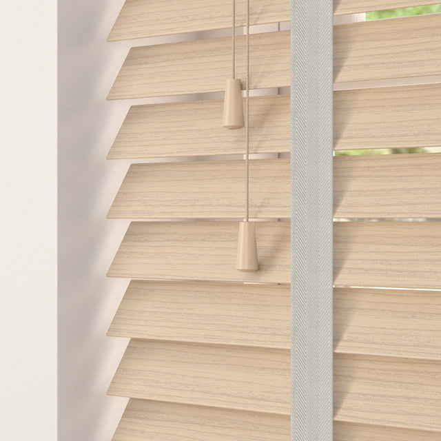 Scandi Oak Faux Wood Blinds With Tapes - Zen Shades