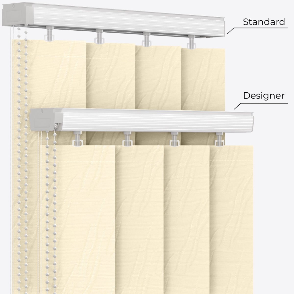 Solo Cloud Cream Vertical Blinds - Zen Shades