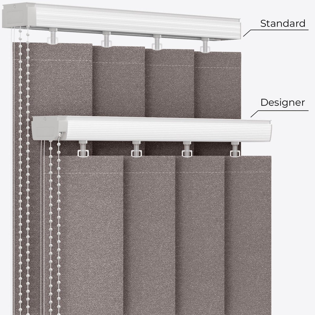 Somerton Steel Grey Vertical Blinds - Zen Shades