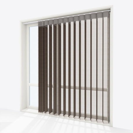 Spotted Obsidian Brown Day & Night Vertical Sheer 40cm - Zen Shades
