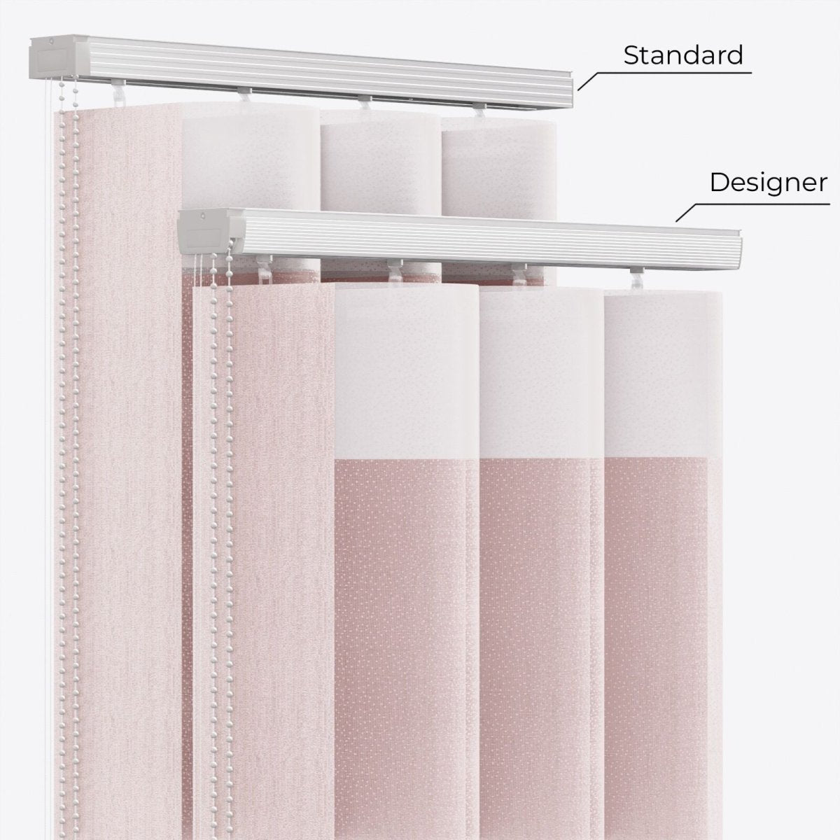 Spotted Pale Mauve Day & Night Vertical Sheer 40cm - Zen Shades