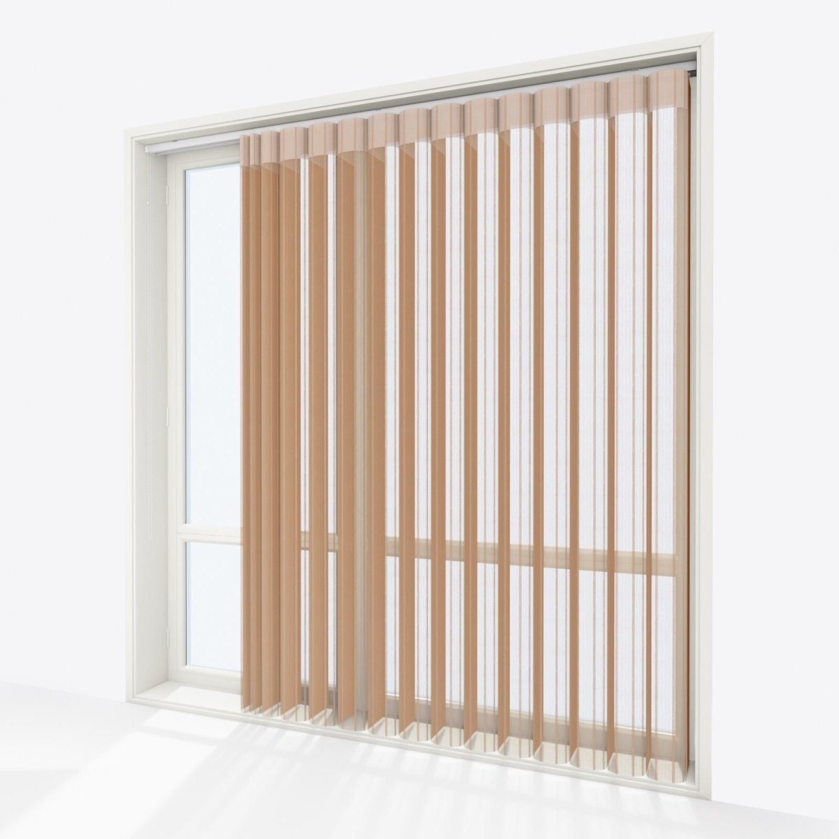 Stripe Cognac Brown Day & Night Vertical Sheer 40cm - Zen Shades