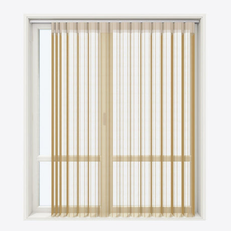 Stripe Honey Mustard Day & Night Vertical Sheer 40cm - Zen Shades