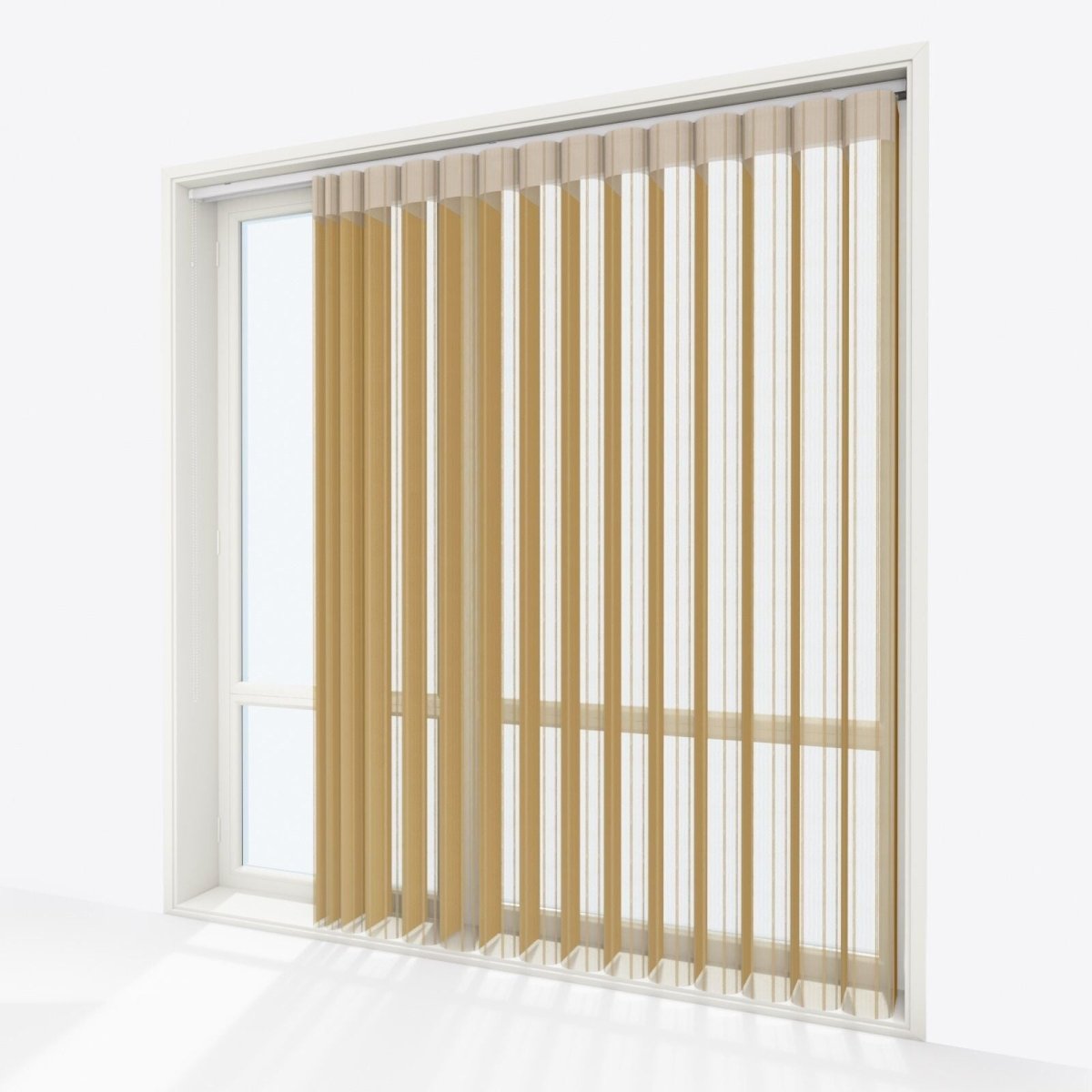 Stripe Honey Mustard Day & Night Vertical Sheer 40cm - Zen Shades