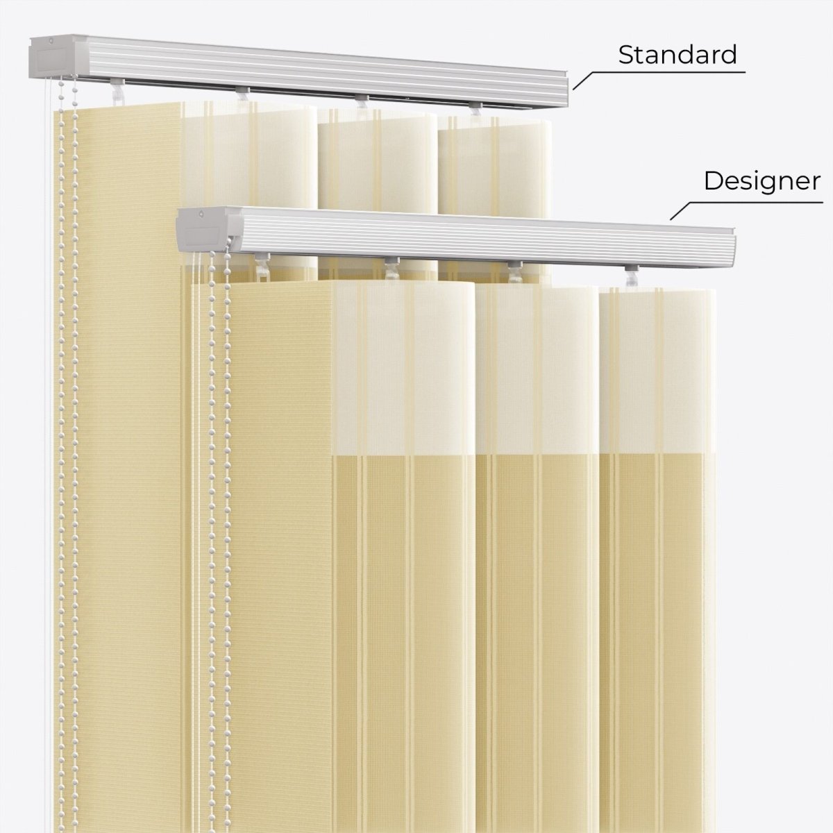 Stripe Light Ivory Day & Night Vertical Sheer 40cm - Zen Shades