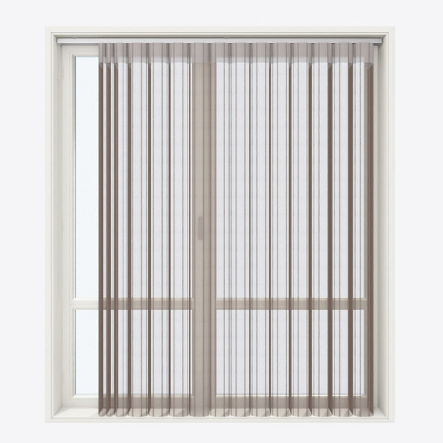 Stripe Morel Day & Night Vertical Sheer 40cm - Zen Shades