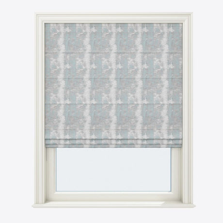 Tiempo Aqua Gray Roman Blinds - Zen Shades