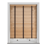 Tuscan Oak Real Wooden Blinds With Coffee Tapes - Zen Shades