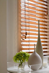 Tuscan Oak Real Wooden Blinds With Coffee Tapes - Zen Shades