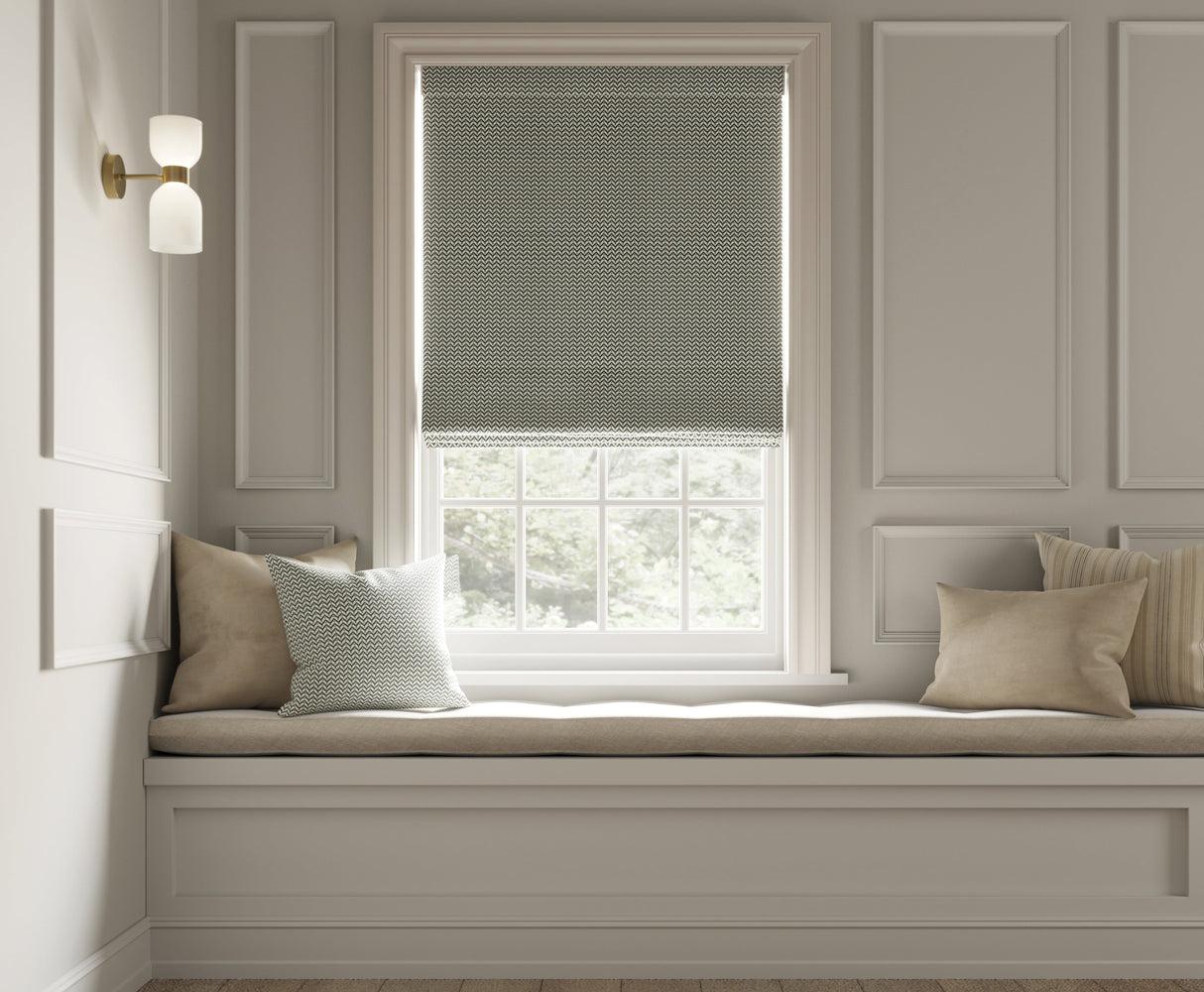 Vista Indigo Roman Blinds - Zen Shades